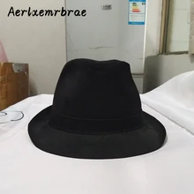 Новая мужская фетровая шляпа для выступлений на сцене, черная полиэфирная шерстяная женская мужская фетровая шляпа