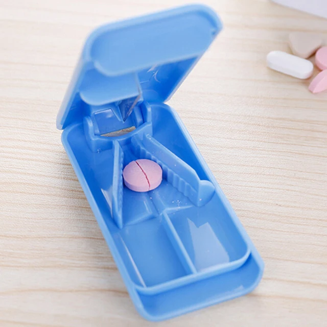 4 Layer Pill Box Cutting Tablets Pill Cutter Medicine Crusher Grinder