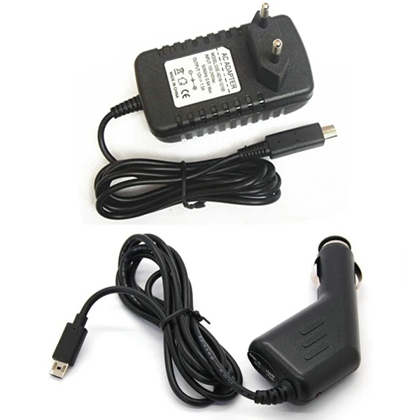 Portable 12V 1.5A Car Charger Cord + Home Charge AC Wall