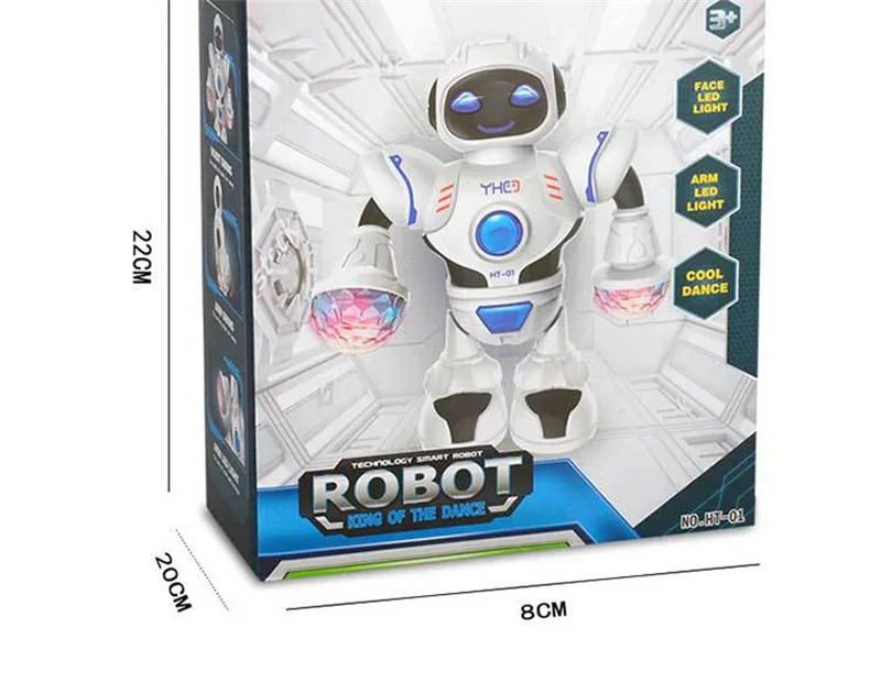 NEW Dancing Robot Toys Electronic Robot Smart with Music Flashing LED Light Walking Toys With Box Christmas Gift Toys For Kids