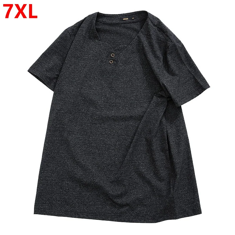 

Large size men's T-shirt men's short-sleeved loose fat plus fertilizer to increase the solid color special half sleeve shirt men