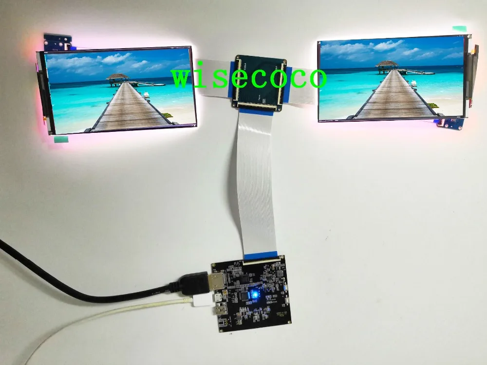 

3840*2160 5.5 Inch 4K Panel LCD IPS Dual Module Screen Display MIPI Controller Board for Raspberry Pi 3 Wisecoco