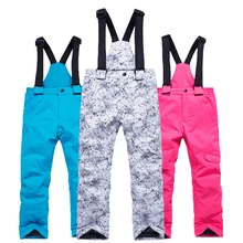 Лыжные штаны для мальчиков и девочек, детские штаны для сноуборда, водонепроницаемые ветрозащитные зимние штаны, детские зимние штаны, детские зимние брюки