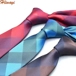 Hlinayi мужская повседневная Узкая 6 см полиэстер большой клетчатый галстук