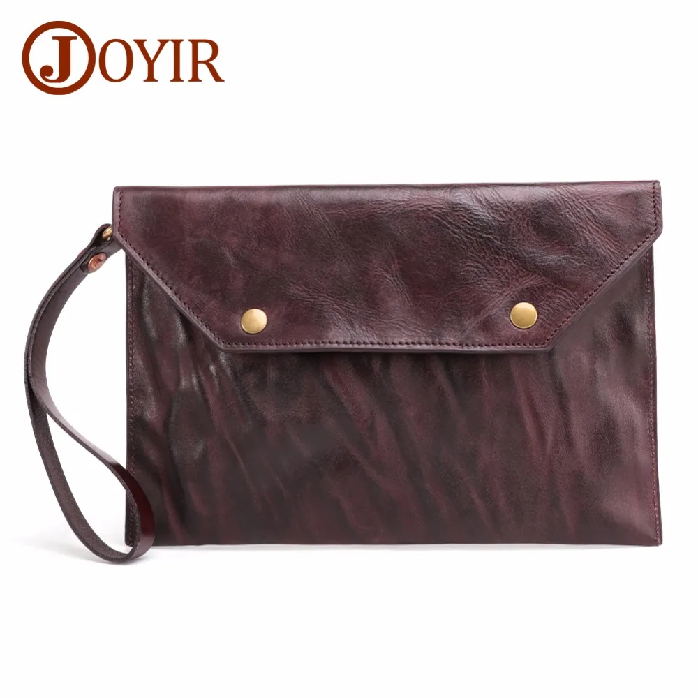 

JOYIR Men Wallets Handy Bags Genuine Leather Mens Clutch Card Holder Phone Pocket Large Capacity Business Wallets Ipad Cases New
