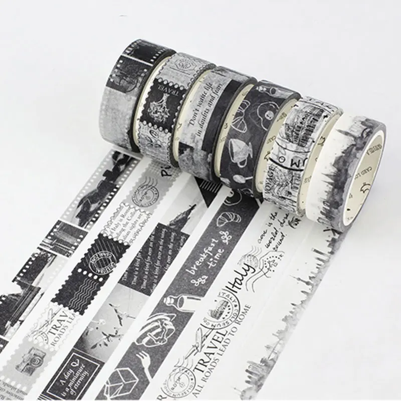Buy 15mm*7m Creative Black white Washi Tape Scrapbooking planner tape Masking kawaii Office adhesive tape label sticker stationery for only 1.54 USD Buy 15mm*7m Creative Black white Washi Tape Scrapbooking planner tape Masking kawaii Office adhesive tape label sticker stationery for only 1.54 USD