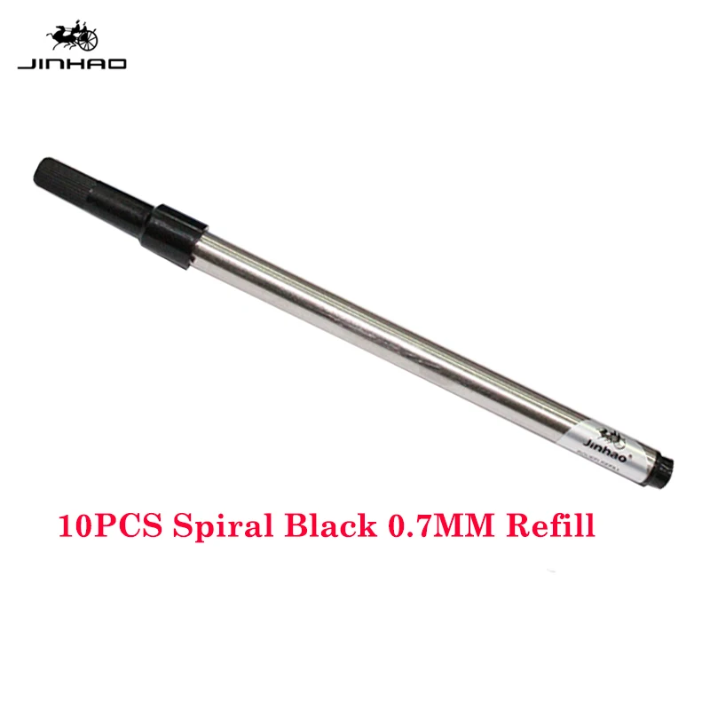 10 шт набор Jinhao шариковая ручка заправка 0,5 мм 0,7 мм перо Черные и синие чернила канцелярские принадлежности для офиса и школы - Цвет графита: Black refill 0.7mm
