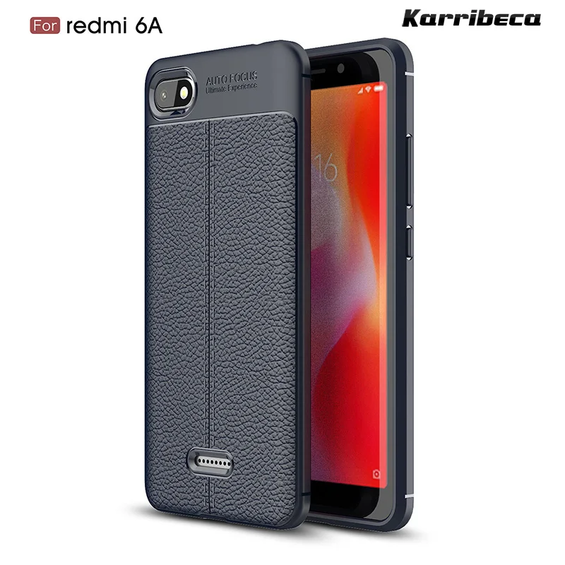 

Litchi silicone case for xiaomi redmi 6a funda carcasa lychee leather pattern tpu cover xiomi redmi 6a coque etui kryt tok