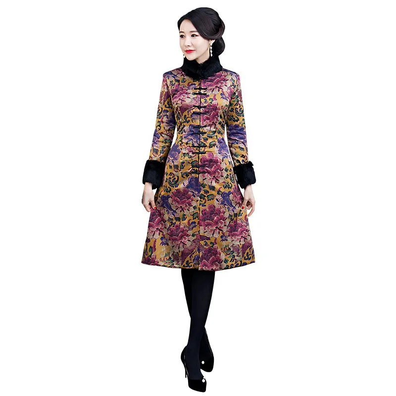 Plus Size XXXL Chinese Women Traditional Jacket Long Style
