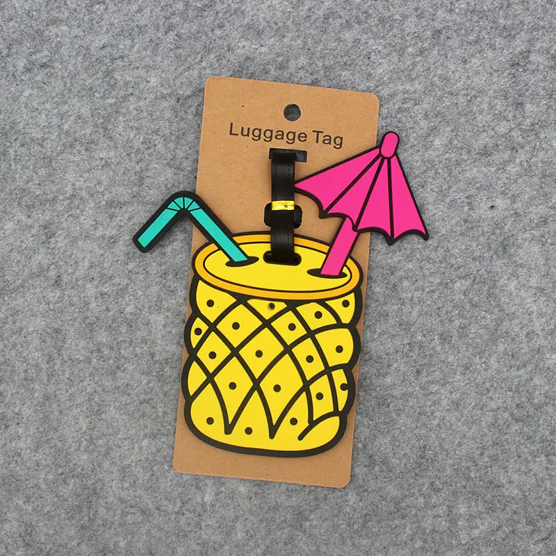 

Pineappl Drinks Style Travel Accessories Luggage Tag S Creative Suitcase ID Address Holder Baggage Boarding Tag Portable Label