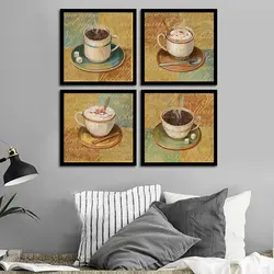 Скандинавский акварельный стиль дети напиток украшения плакат кофе для девочек картины для спальни принты кафе живопись HD стены Искусство