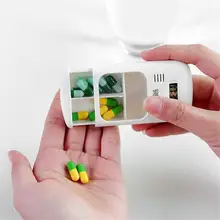 Умный обратный отсчет времени напоминание герметичный чехол для таблеток отсек для планшета ежедневный электронный медицинский Ящик Контейнер чехол для хранения 2 сетки