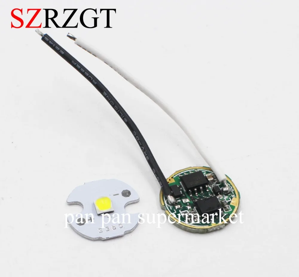 

CREE 10W XPL XP-L V5 V6 Led Emitter Light WHITE Diode Chip 16MM Aluminum PCB+Input 16mm 3.7V LED driver