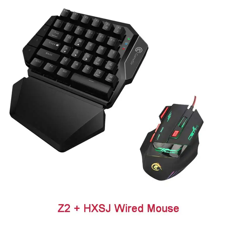 GameSir Z2 игровые Battledock геймпады с одной рукой E-sports Blue Switch механическая клавиатура Поддержка Android/IOS для игр PUBG FPS - Цвет: Z2 With HXSJ Mouse