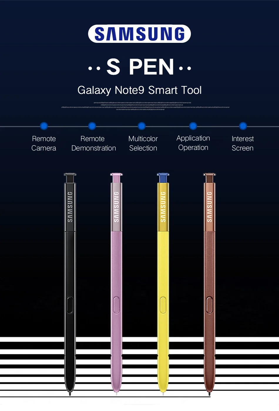 1Samsung Galaxy Note 9 s Pen Original Replacement S-Pen Convenience Waterproof Writing with Bluetooth Note9 Stylus S Pen
