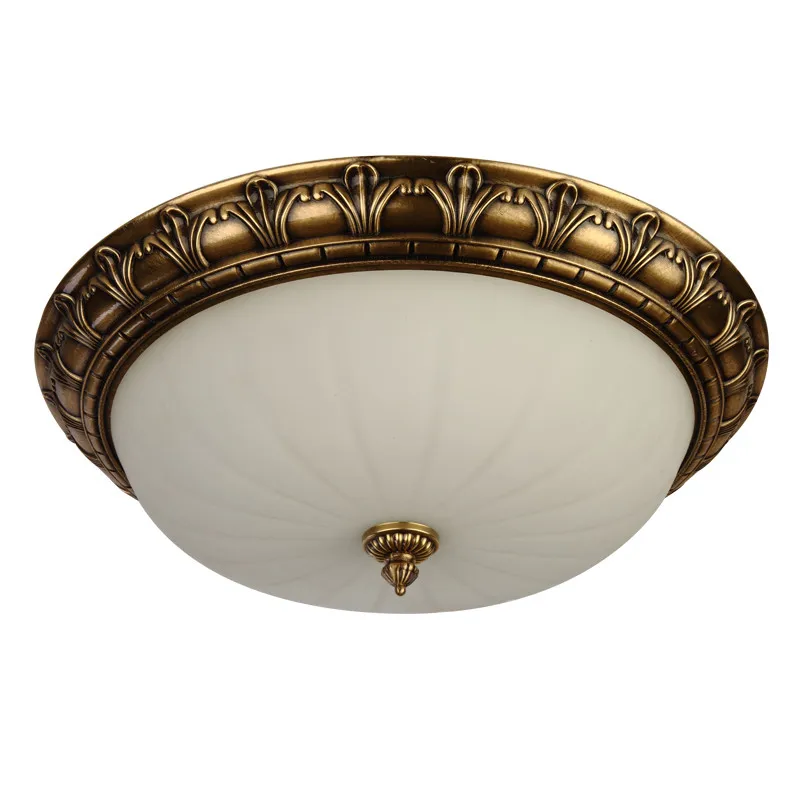 

European E27 copper ceiling lamp round glass lampshade classic vintage ceiling light fixture