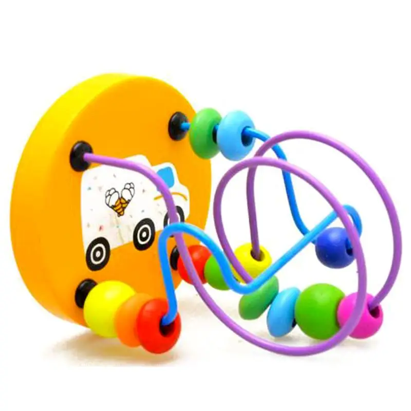 Ранняя развивающая игрушка для маленьких детей, деревянные круглые бусины, игрушки для детей, детские Разноцветные деревянные мини-шарики, детские игры, игрушки