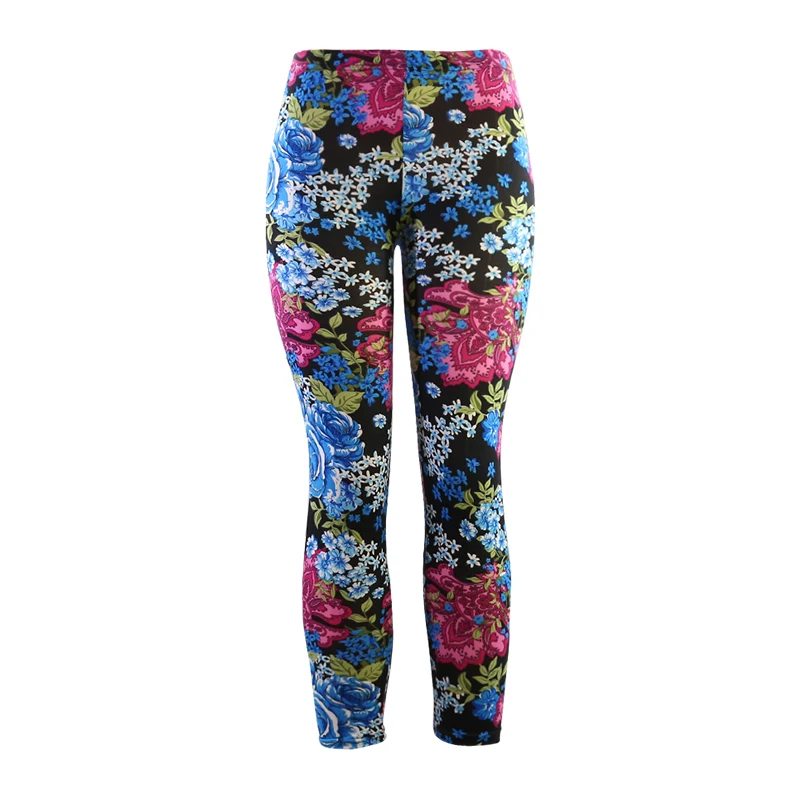 

Yesello High Quality Print Flower Casual Legging Elasticity Leggins Skinny Elasticity Material Women Trouser Push Up Legging