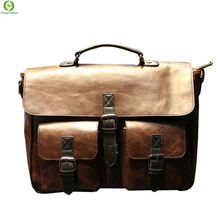 Crazy horse Leather men Handbags Vintage Multipurpose men Handbag Shoulder Bags Brand Business men bag new Fashion Travel Bag