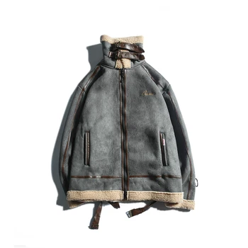 

Winter Men's Fashion Thick Warm Jacket Solid Color Casual Loose Bomber Male Streetwear Hip Hop Trend Wool Cotton Clothing