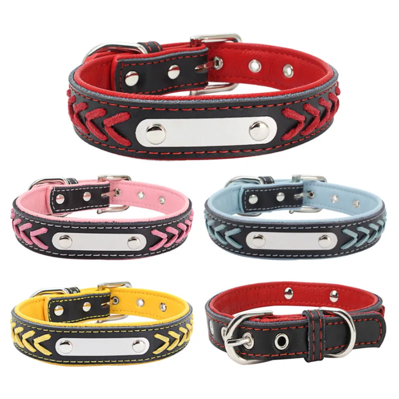 Dog Collars Adjustable Personalized Engraved Dog Collar Braided Custom