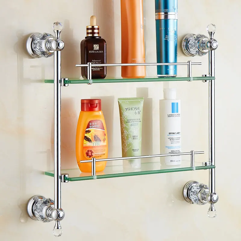 Double Towel Rail 625x35x120mm Brass Chrome badartikel Bathroom Accessories Storage Deal 