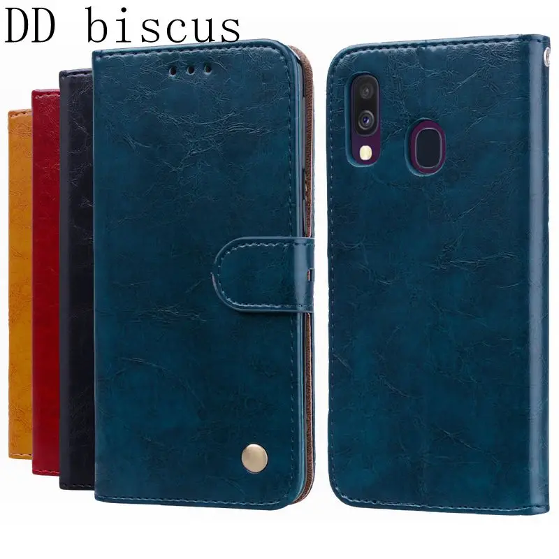 

For Samsung A40 Case Retro Leather Wallet Case Back Cover For Samsung Galaxy A40 A 40 A405 A405F GalaxyA40 SM-A405F Coque Fundas
