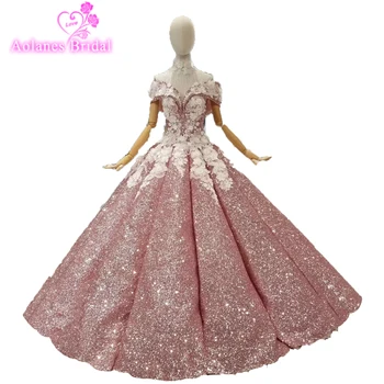 

Robe De Soiree Saudi Arabic Prom Gowns Dubai Princess Lush Prom Dresses 2018 Vintage Crystals Beadslace Blings Long Ball Gowns