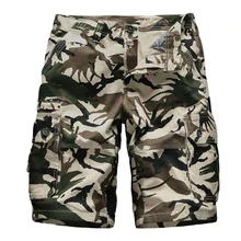 Камуфляжные карго шорты мужские тактические свободные рабочие шорты до колен военные армейские Карго короткие штаны размера плюс брендовая ткань