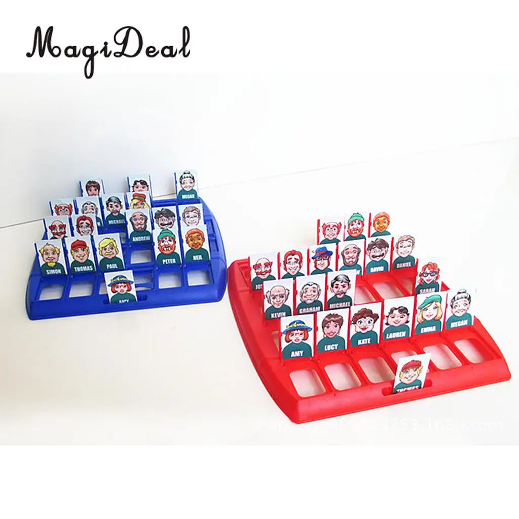 MagiDeal Multicolor Plastic Folding Board Game Toy Who Is It Guessing Game Parent-Child Educational Toy Gifts Sets Observation