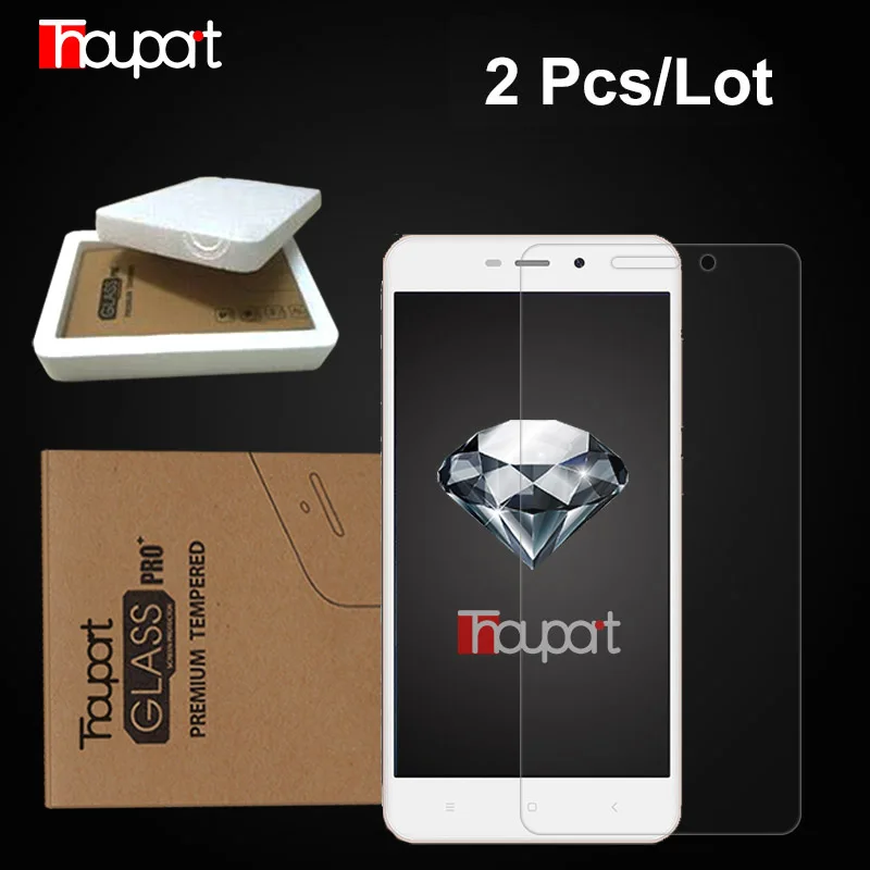

Thouport 2 Pcs/lot Tempered Glass For Xiaomi Redmi 4A Retail Box HD Screen Protector protective Film For Redmi 4A Glass