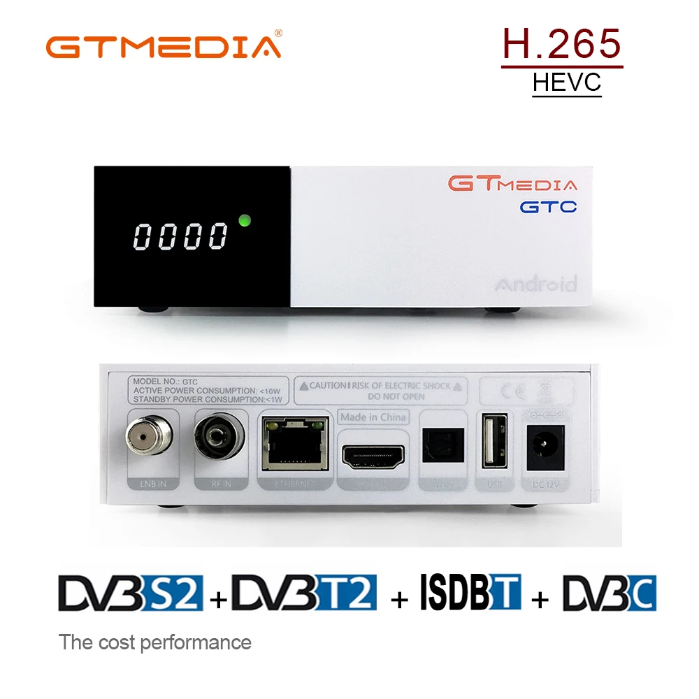 

FREESAT gtmedia GTC Android 6.0 TV BOX DVB-S2/T2/Cable/ISDBT Amlogic S905D 2GB RAM 16GB ROM freesat + 1 year free CCcam gift