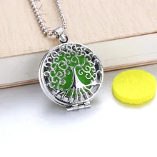 

Tree of Life Aroma Diffuser Necklace Open Antique Lockets Pendant Perfume Essential Oil Aromatherapy Necklace With Pad 040811