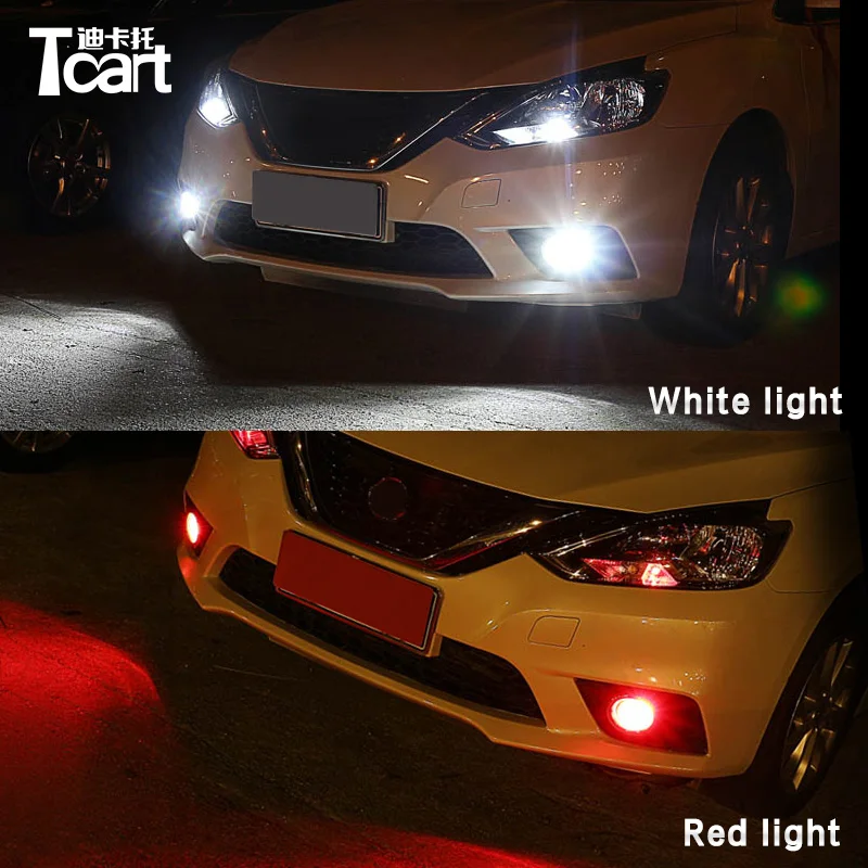 Tcart автомобиля светодиодный туман светильник лампы H8 H9 H11 Авто светодиодные фары дальнего света для Nissan Sentra X-Trail B17 2012- аксессуары
