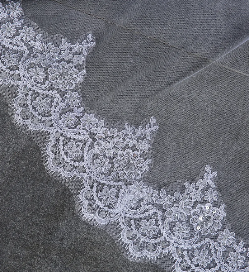 2017-New-Arrival-3-meters-Long-Lace-Appliques-Wedding-Bridal-Veil-White-and-Ivory-Tulle-One (4)