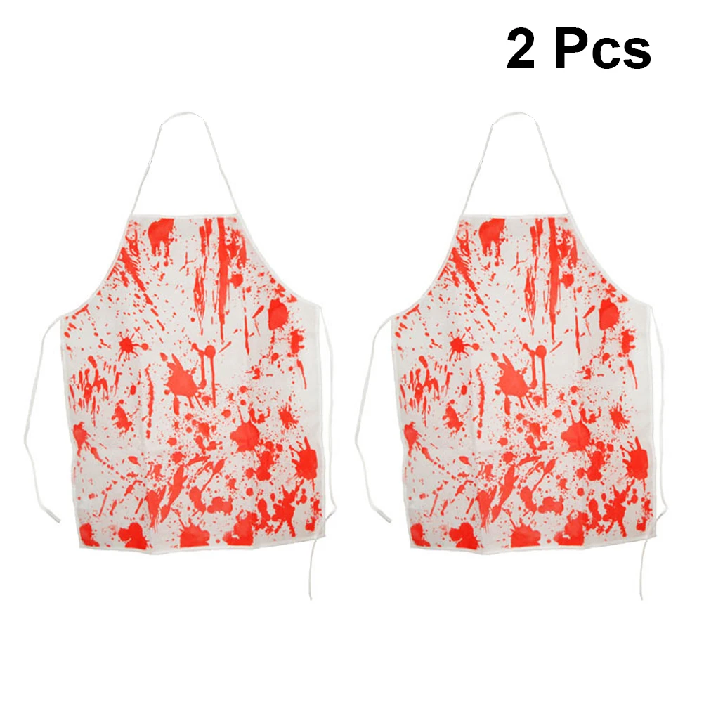 2pcs Halloween Horror Bloody Design Apron For Women Men Haunted House Scary City Party Space Decorations Favors Supplies | Дом и сад