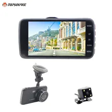TOPSOURCE 4 дюймов ips экран ADAS Видеорегистраторы для автомобилей Full HD 1926 P двойной Камера объектив спереди расстояние автомобиль предупреждение тире Камера айт Ch ips