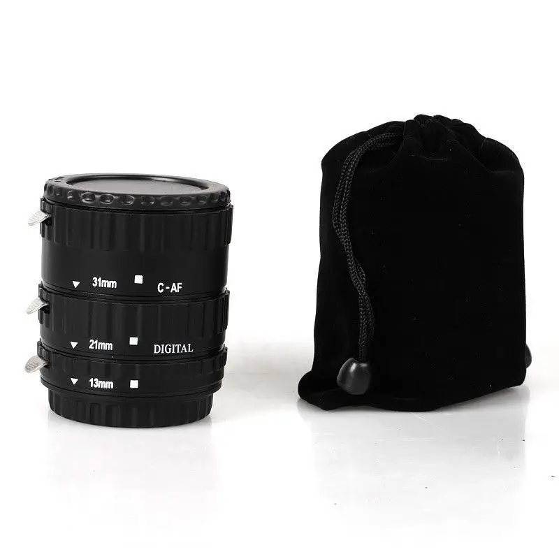 Black-Metal-Mount-Auto-Focus-AF-Macro-Extension-Tube-Ring-for-Kenko-Canon-EF-S-Lens