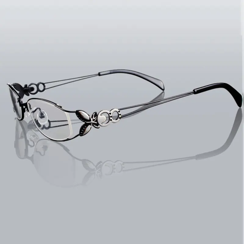 Cheap Butterfly Alloy Elegant Women Glasses Frame Female Vintage Optical Glasses Plain Eye Box Eyeglasses Frames Myopia Eyewear