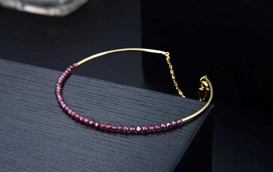 ORSA JEWELS, элегантные, 925, красный гранат, очаровательные браслеты, Стерлинговое Серебро, 18 K, Золотая цепочка, браслеты, модные, хорошее ювелирное изделие, SB46-R