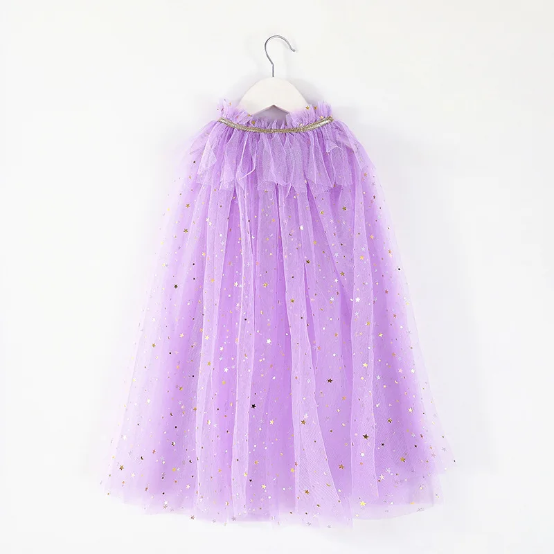 Vestido para Fora Festa de Aniversário Natal Tamanho Meninas Manto Lantejoulas Bola Tull Xale Crianças Cabolsa Praia Arco-íris Envoltório Princesa Traje um 20 High Quality Mamãe e Bebê