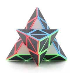 Moyu Mofangjiaoshi Пирамида магический куб аналоговый наклейки из углеродного волокна скорость кубики Professional Puzzle Пирамида кубики треугольник