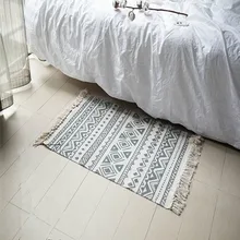 Хлопковое волокно ручной работы ковер для спальни кровать одеяло tapete японский серый стиль гостиная чайный стол коврик для прихожей кухонный коврик