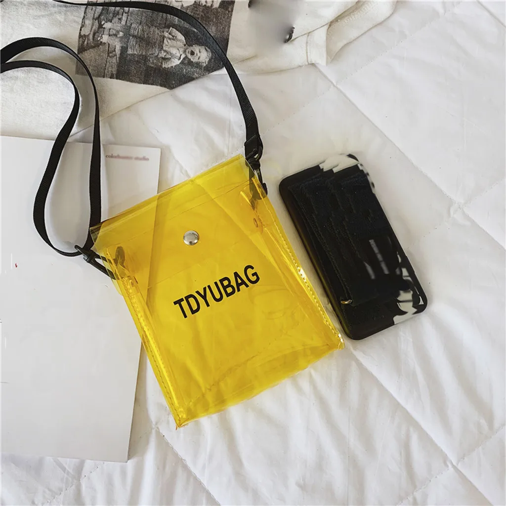 Прозрачная ПВХ-пленка сумки на плечо для женщин карамельный цвет гелевые сумки кошелек сплошной телефонные чехлы sac основной femme сумка