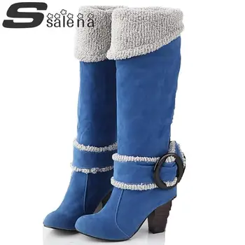 

Women Winter Boots Women Snow Boots Plus Velvet Warm Knee High Boots Comfortable Fashion High Heels Boots #C161