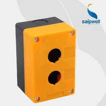 ABS Plastic Yellow Black 2 Hole Push Button Control Station Switch Box/Waterproof Button Box IP65 PBX02