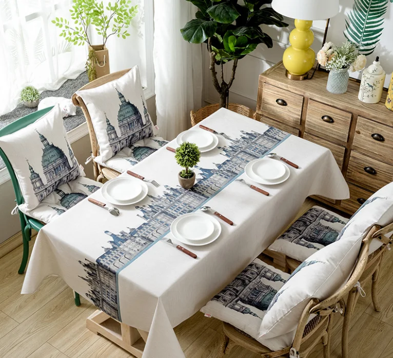 

Modern Simple Waterproof Oilproof No Wash Cotton Rectangular Household Tablecloth Dining Table Cover For Home Table Parts LF96