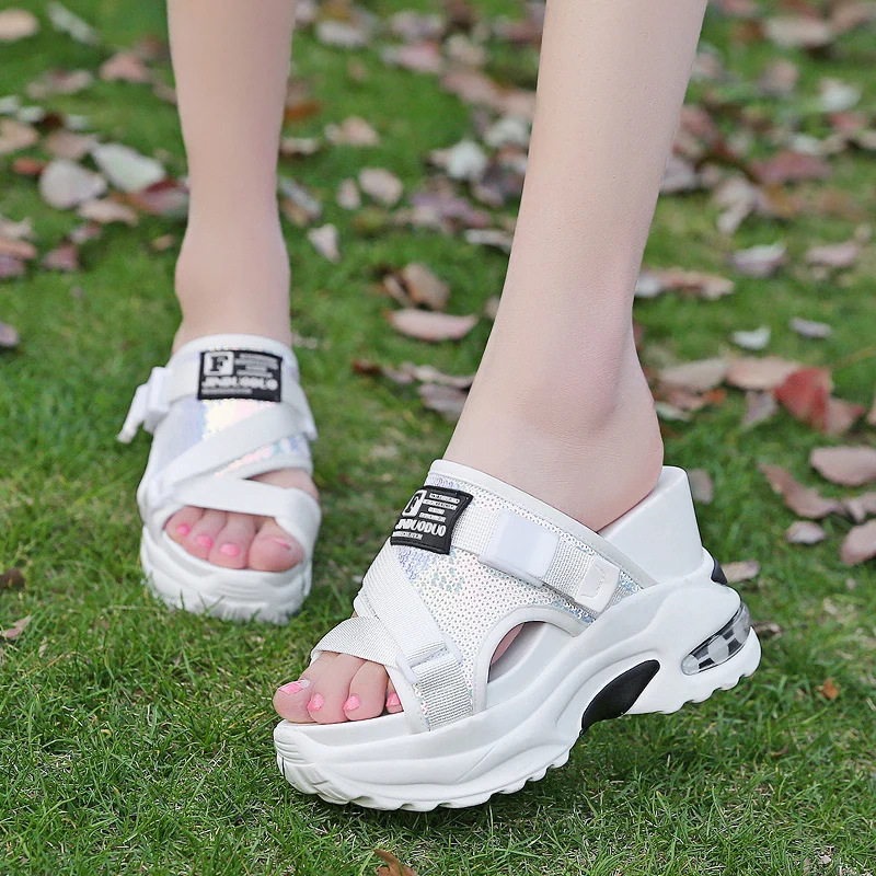 

2019 Women Platform Slippers Spring Casual Sandals Slides Wedges Shoes Women Lady Summer Shoes Creeper High Shoes Woman Slippers