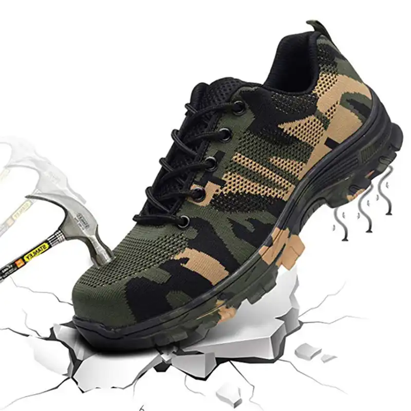 camouflage steel toe work boots