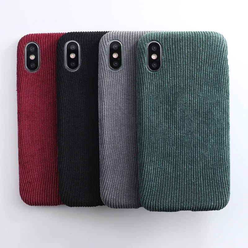SoCouple Plush Fabrics Phone Case For iphone X 7 8 6 6S plus Case For iphone Xs max XR Cloth Texture Soft Back Cover Capa Fundas (3)